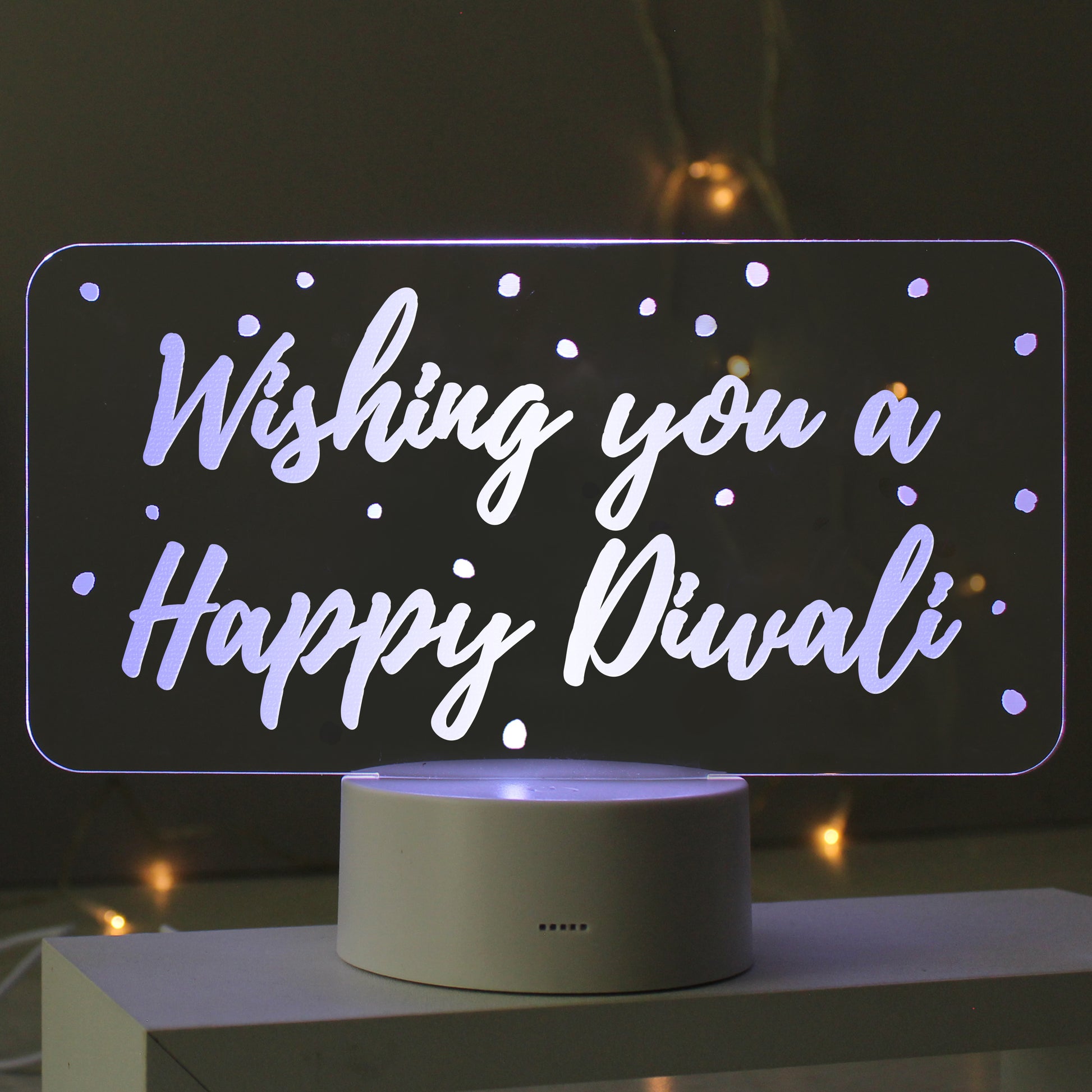Personalised Polka-dot Message LED Colour Changing Night Light - MK&JD Gifts