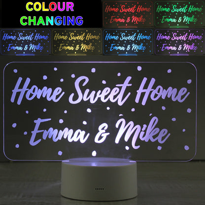 Personalised Polka-dot Message LED Colour Changing Night Light - MK&JD Gifts