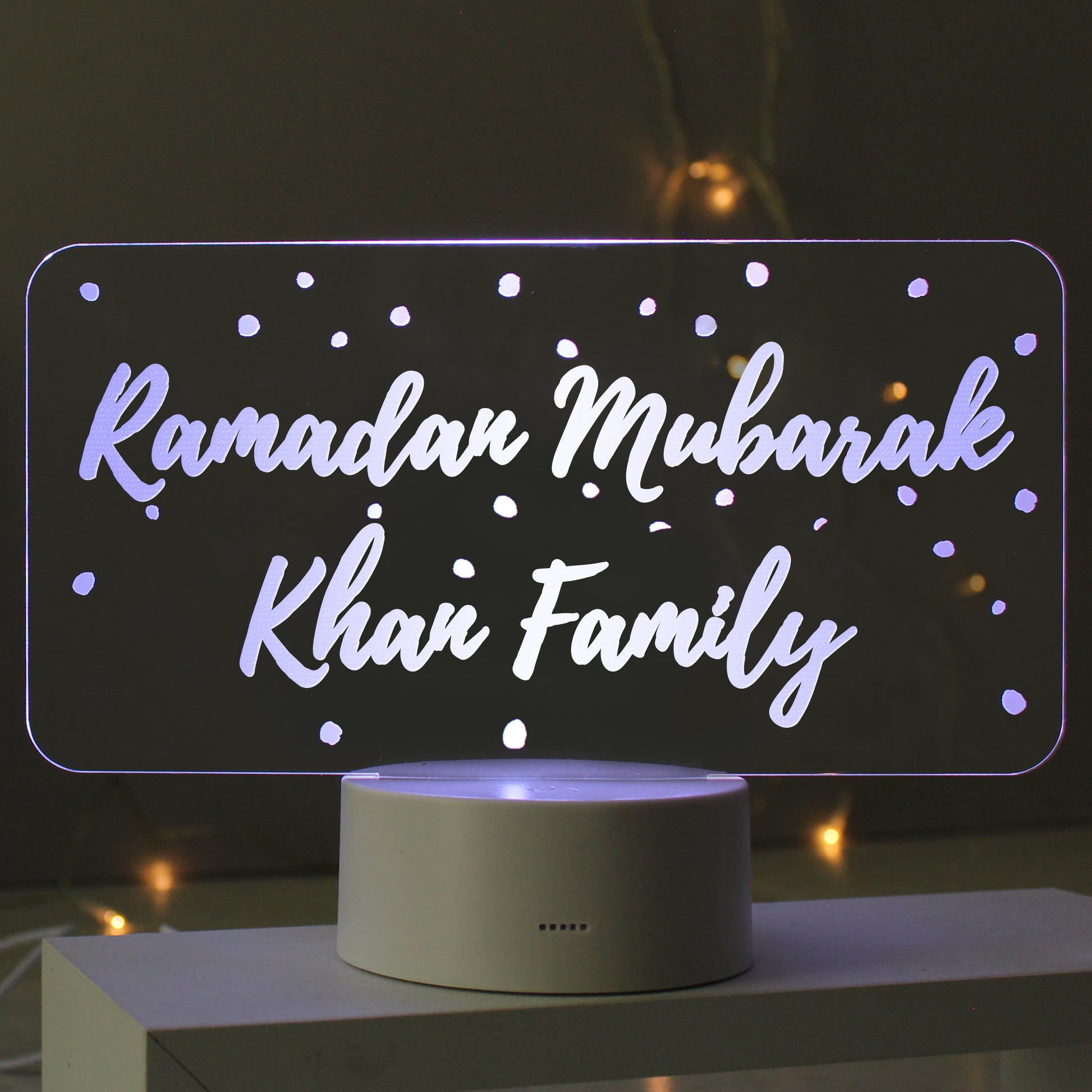 Personalised Polka-dot Message LED Colour Changing Night Light - MK&JD Gifts