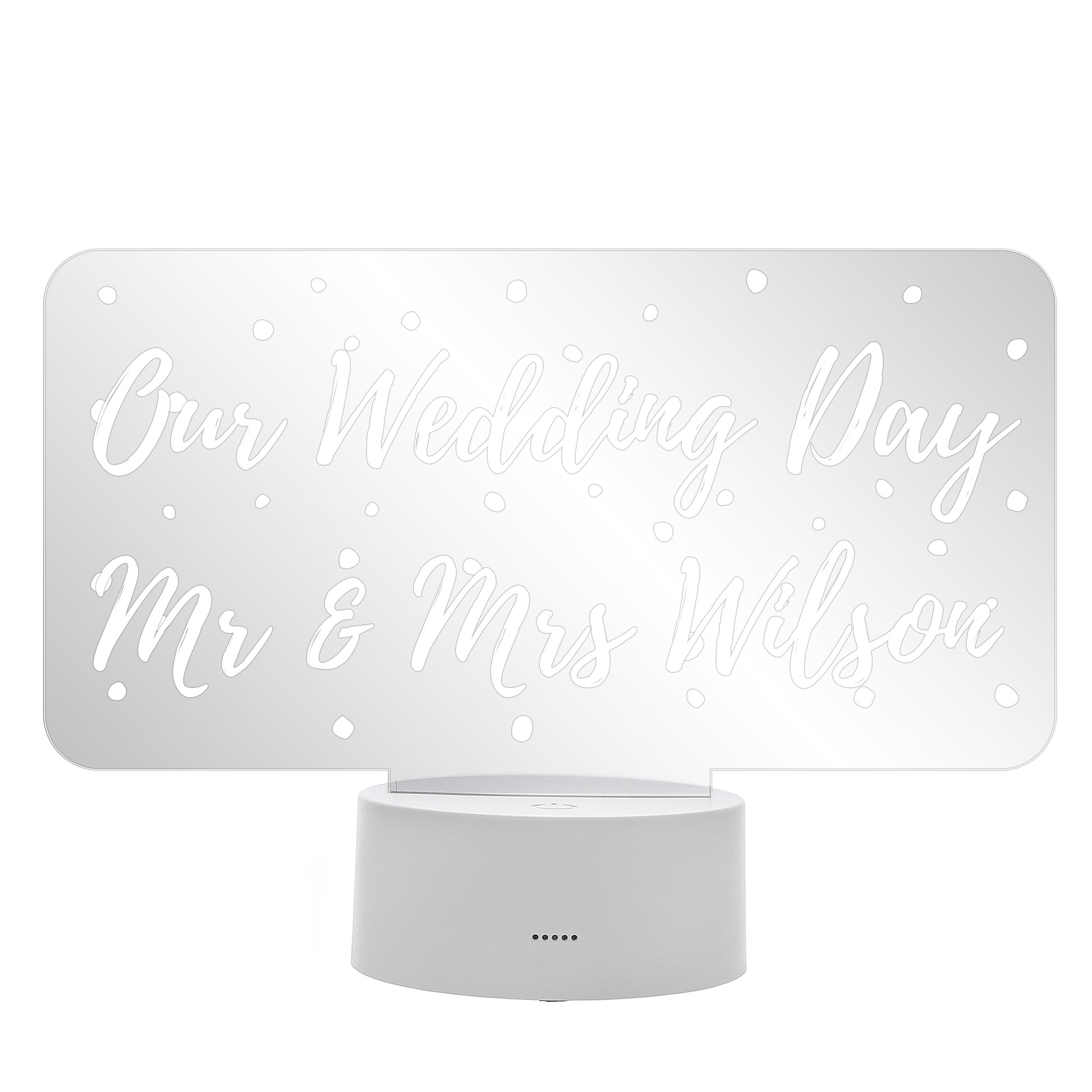 Personalised Polka-dot Message LED Colour Changing Night Light - MK&JD Gifts
