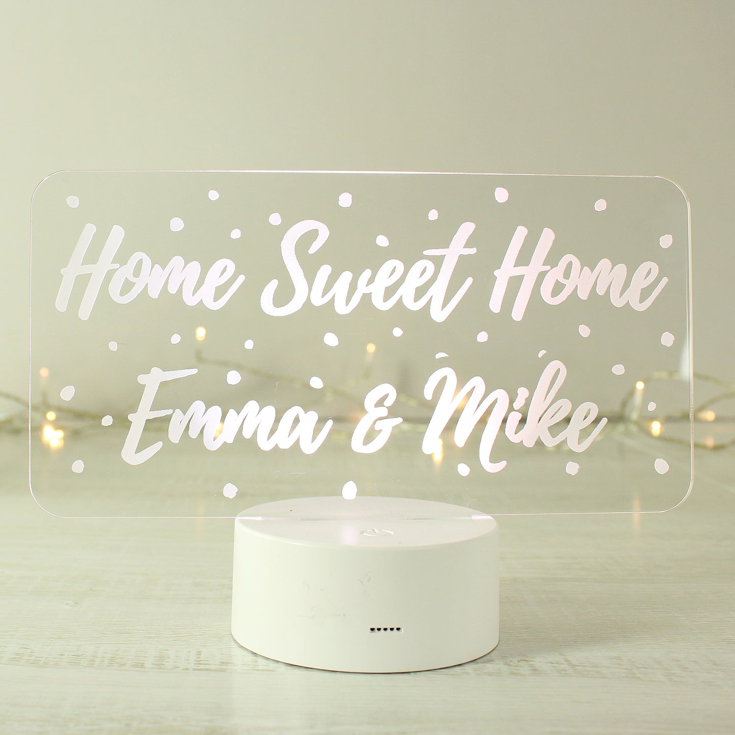 Personalised Polka-dot Message LED Colour Changing Night Light - MK&JD Gifts