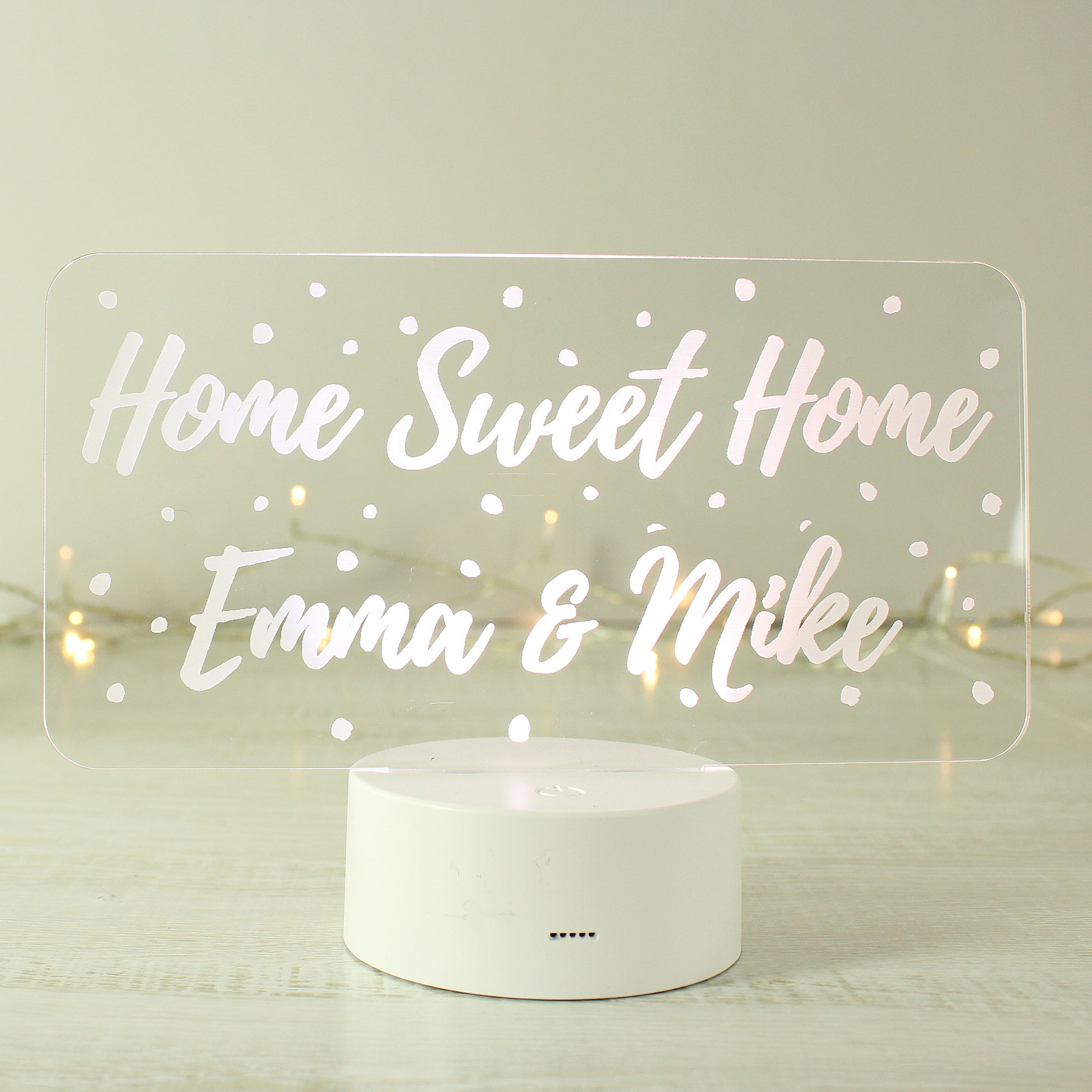 Personalised Polka-dot Message LED Colour Changing Night Light - MK&JD Gifts