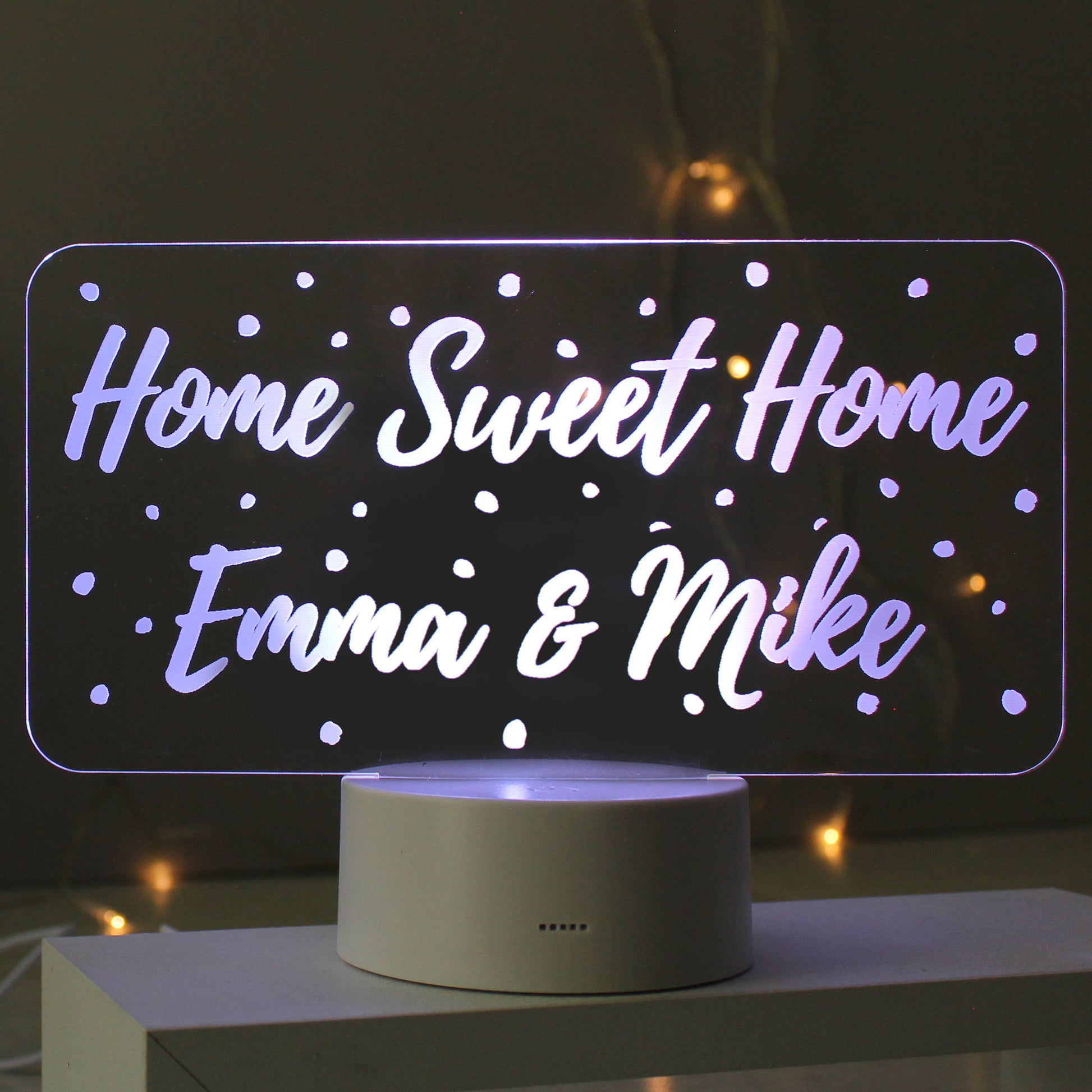 Personalised Polka-dot Message LED Colour Changing Night Light - MK&JD Gifts