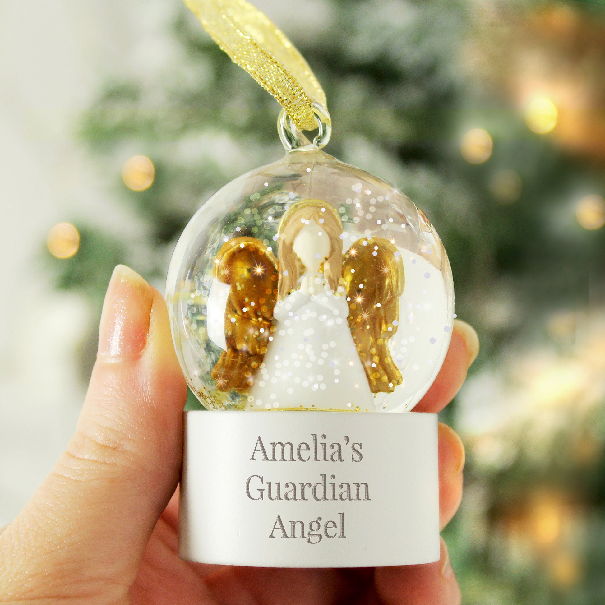 Personalised Angel Message Glitter Snow Globe - MK&JD Gifts