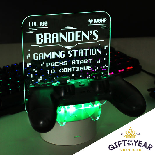 Personalised Gaming Controller Holder LED Colour Changing Light - MK&JD Gifts