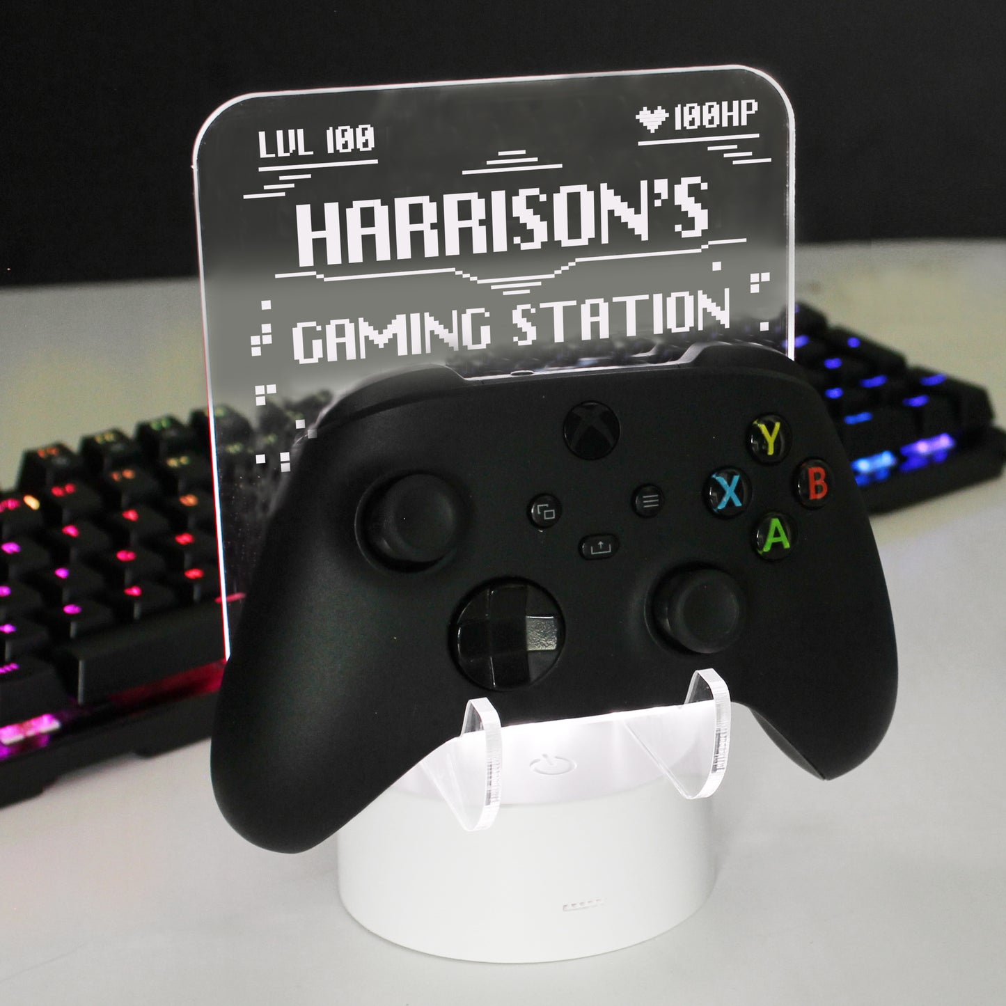 Personalised Gaming Controller Holder LED Colour Changing Light - MK&JD Gifts