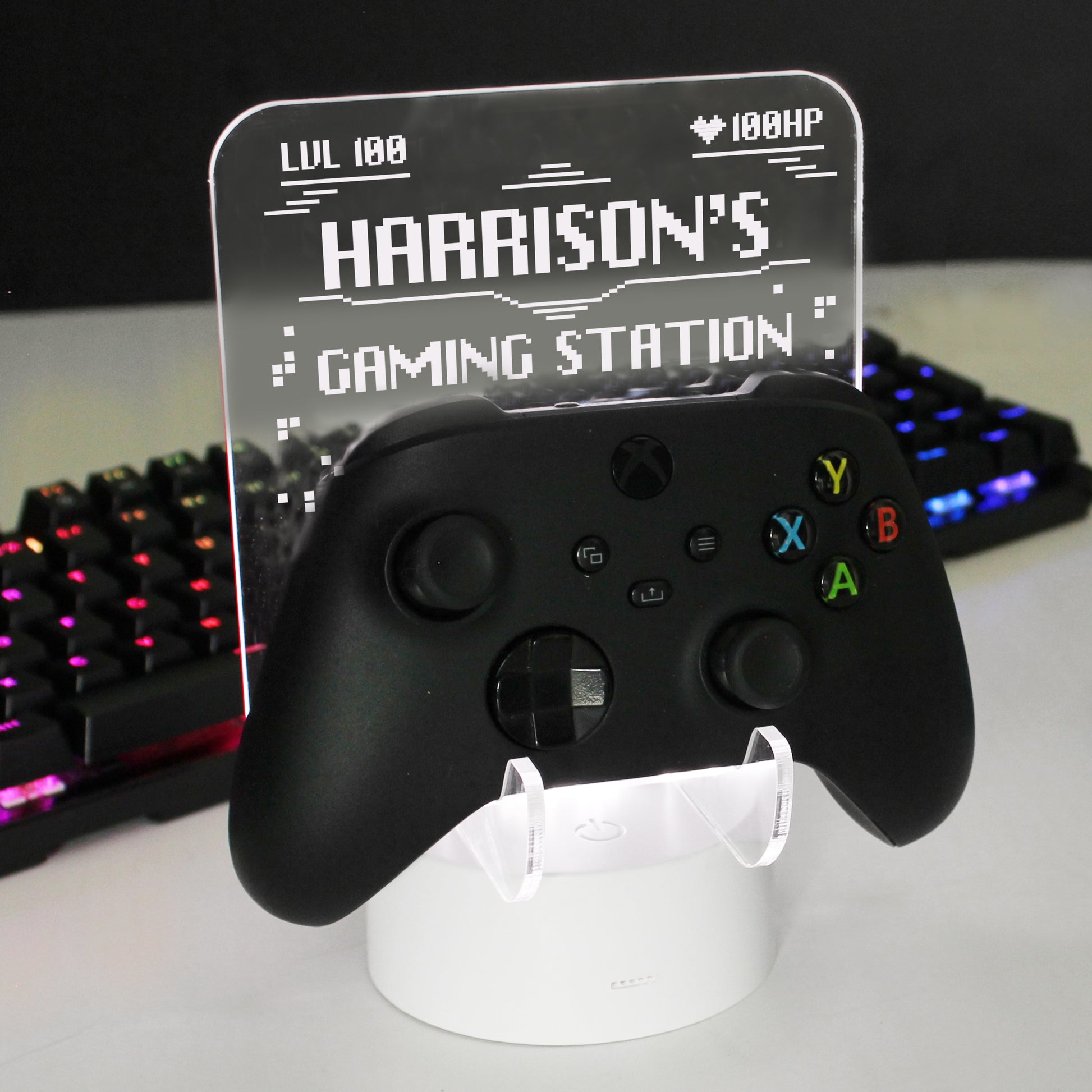 Personalised Gaming Controller Holder LED Colour Changing Light - MK&JD Gifts
