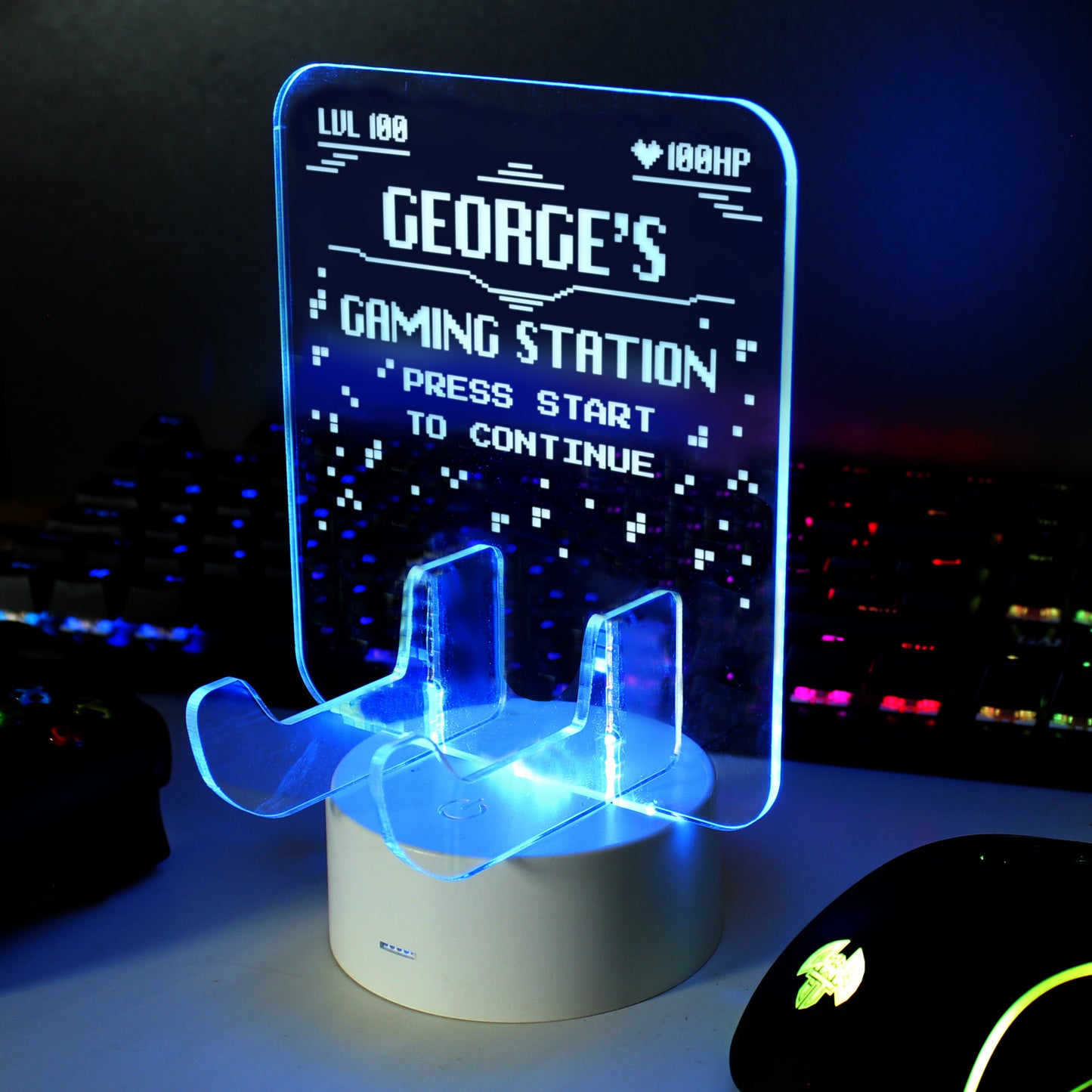 Personalised Gaming Controller Holder LED Colour Changing Light - MK&JD Gifts