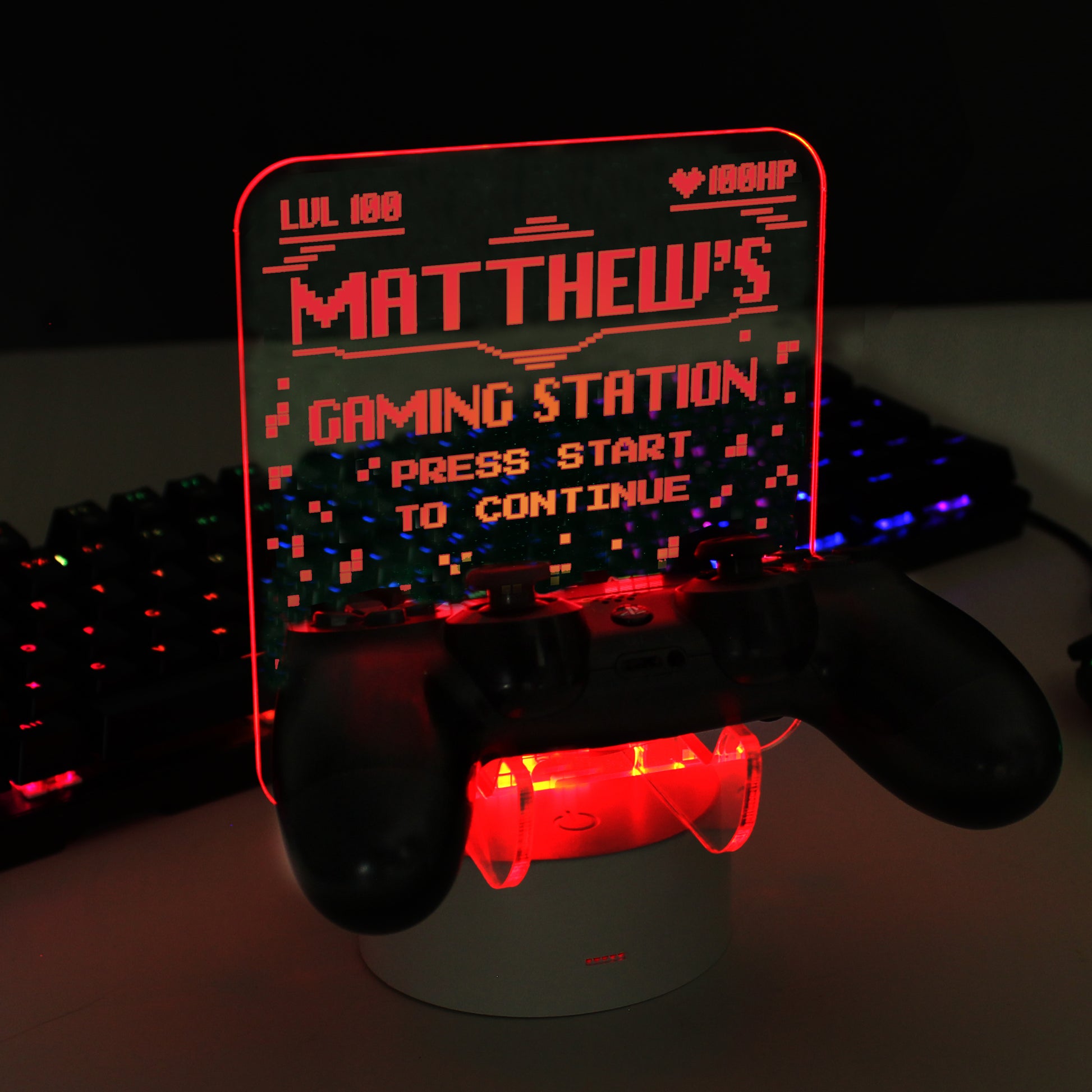 Personalised Gaming Controller Holder LED Colour Changing Light - MK&JD Gifts