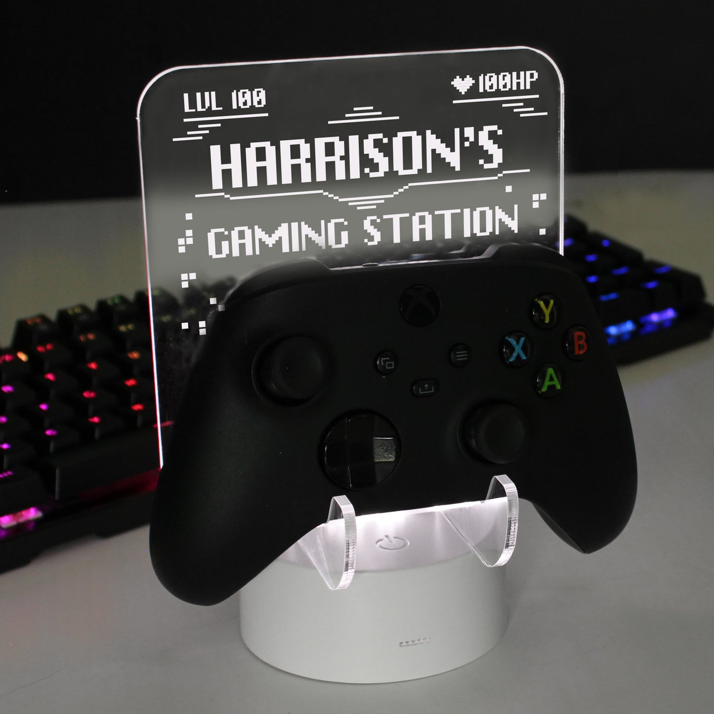 Personalised Gaming Controller Holder LED Colour Changing Light - MK&JD Gifts