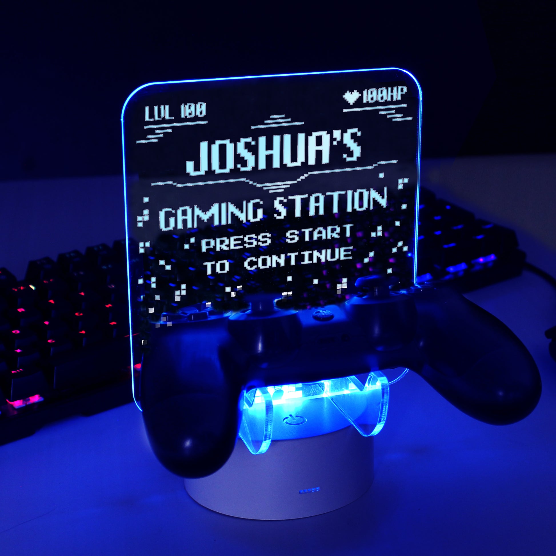 Personalised Gaming Controller Holder LED Colour Changing Light - MK&JD Gifts