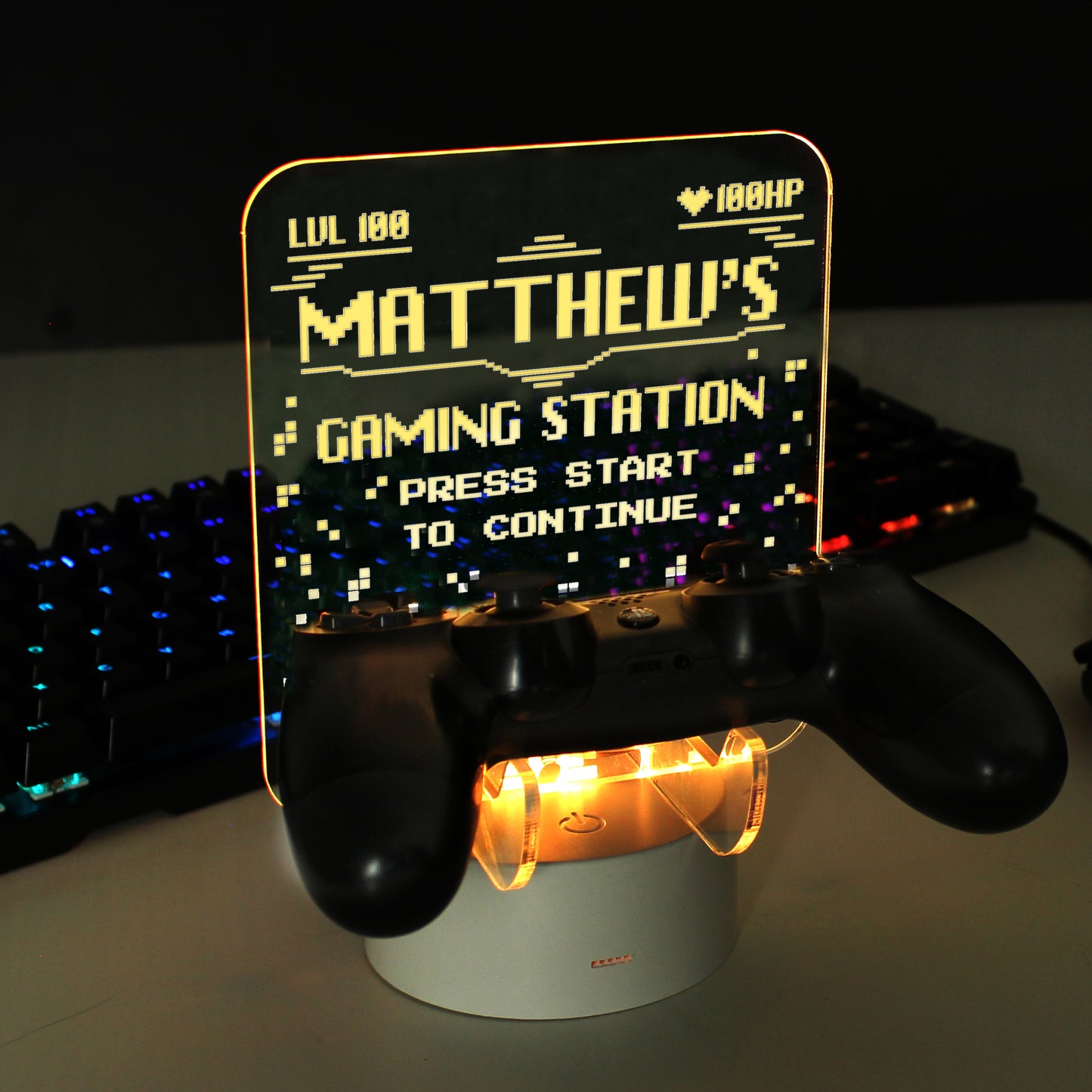 Personalised Gaming Controller Holder LED Colour Changing Light - MK&JD Gifts