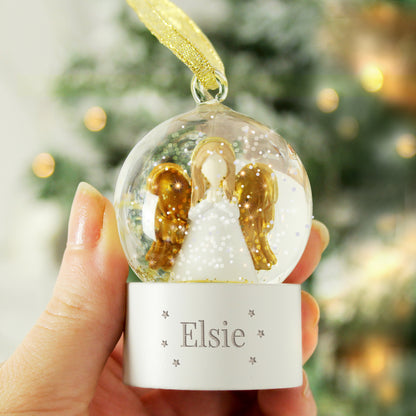 Personalised Name Only Angel Glitter Snow Globe Tree Decoration - MK&JD Gifts