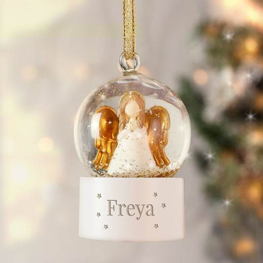 Personalised Name Only Angel Glitter Snow Globe Tree Decoration - MK&JD Gifts
