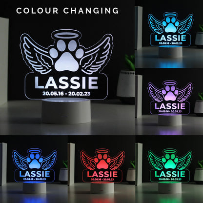 Personalised Pet Memorial Colour Changing LED Light - MK&JD Gifts