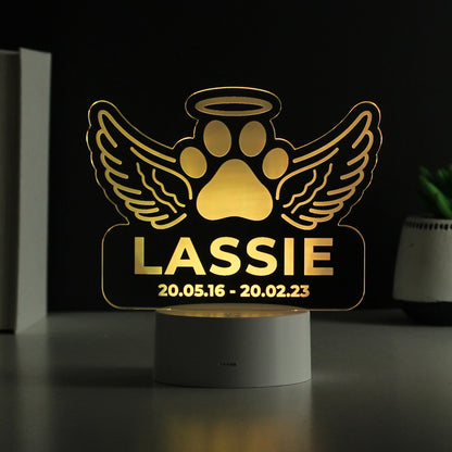 Personalised Pet Memorial Colour Changing LED Light - MK&JD Gifts