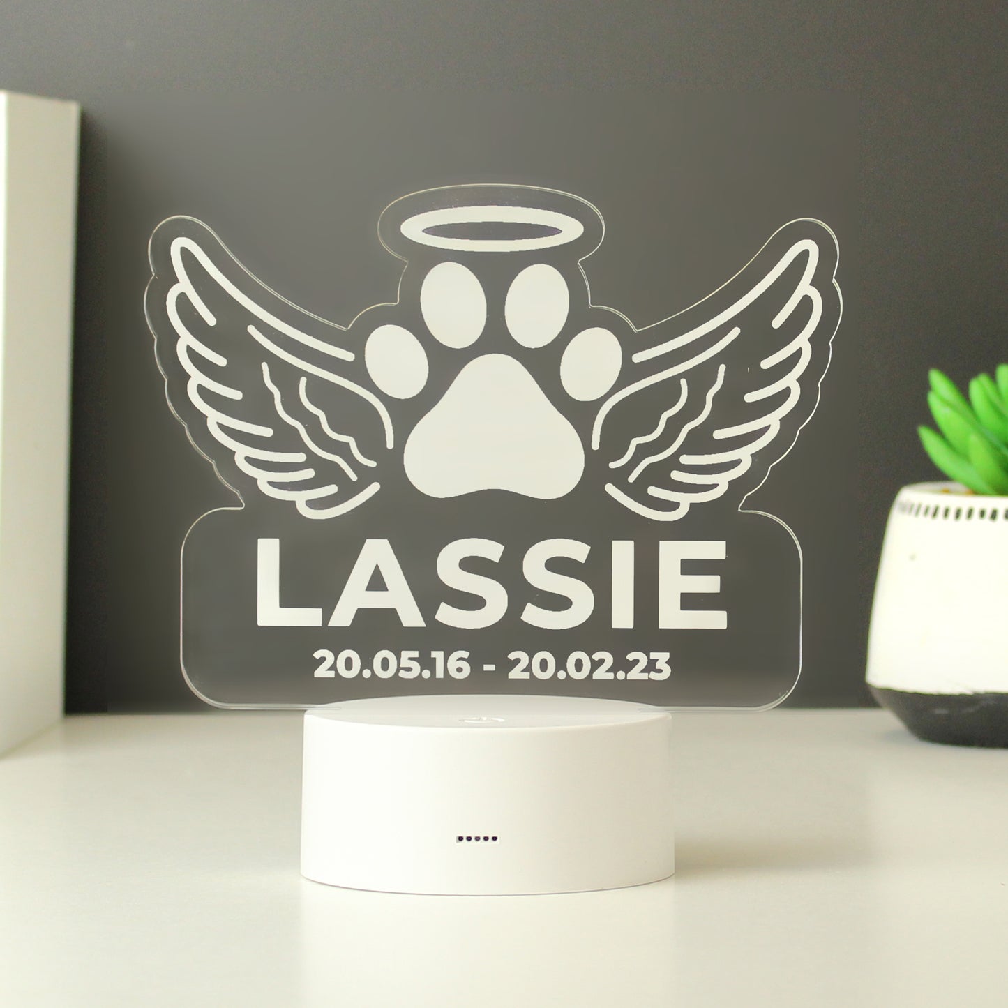 Personalised Pet Memorial Colour Changing LED Light - MK&JD Gifts