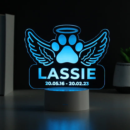 Personalised Pet Memorial Colour Changing LED Light - MK&JD Gifts