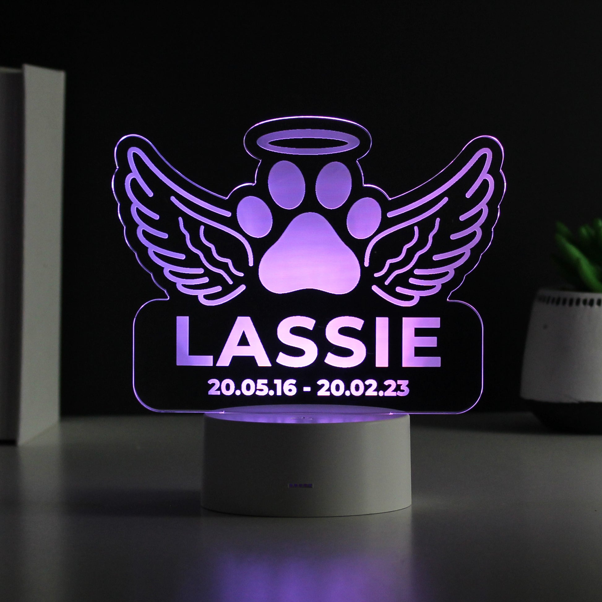 Personalised Pet Memorial Colour Changing LED Light - MK&JD Gifts
