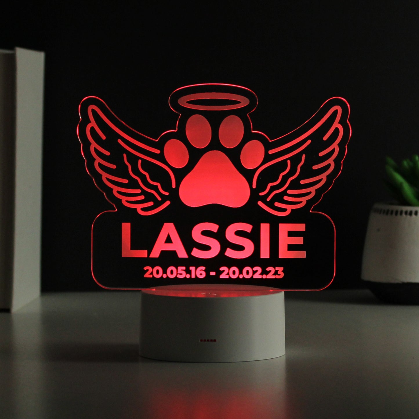 Personalised Pet Memorial Colour Changing LED Light - MK&JD Gifts
