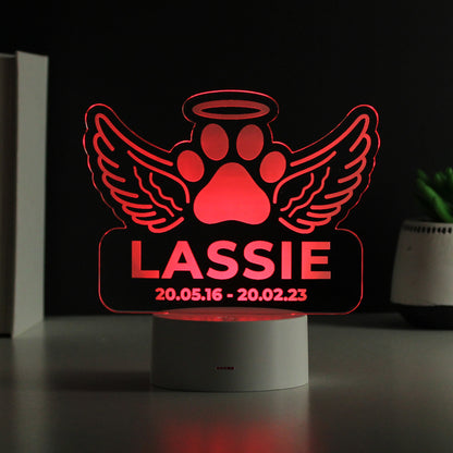 Personalised Pet Memorial Colour Changing LED Light - MK&JD Gifts