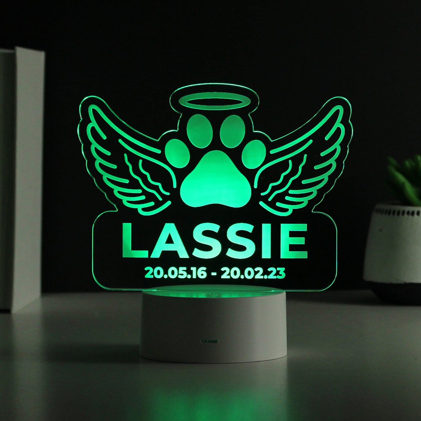 Personalised Pet Memorial Colour Changing LED Light - MK&JD Gifts