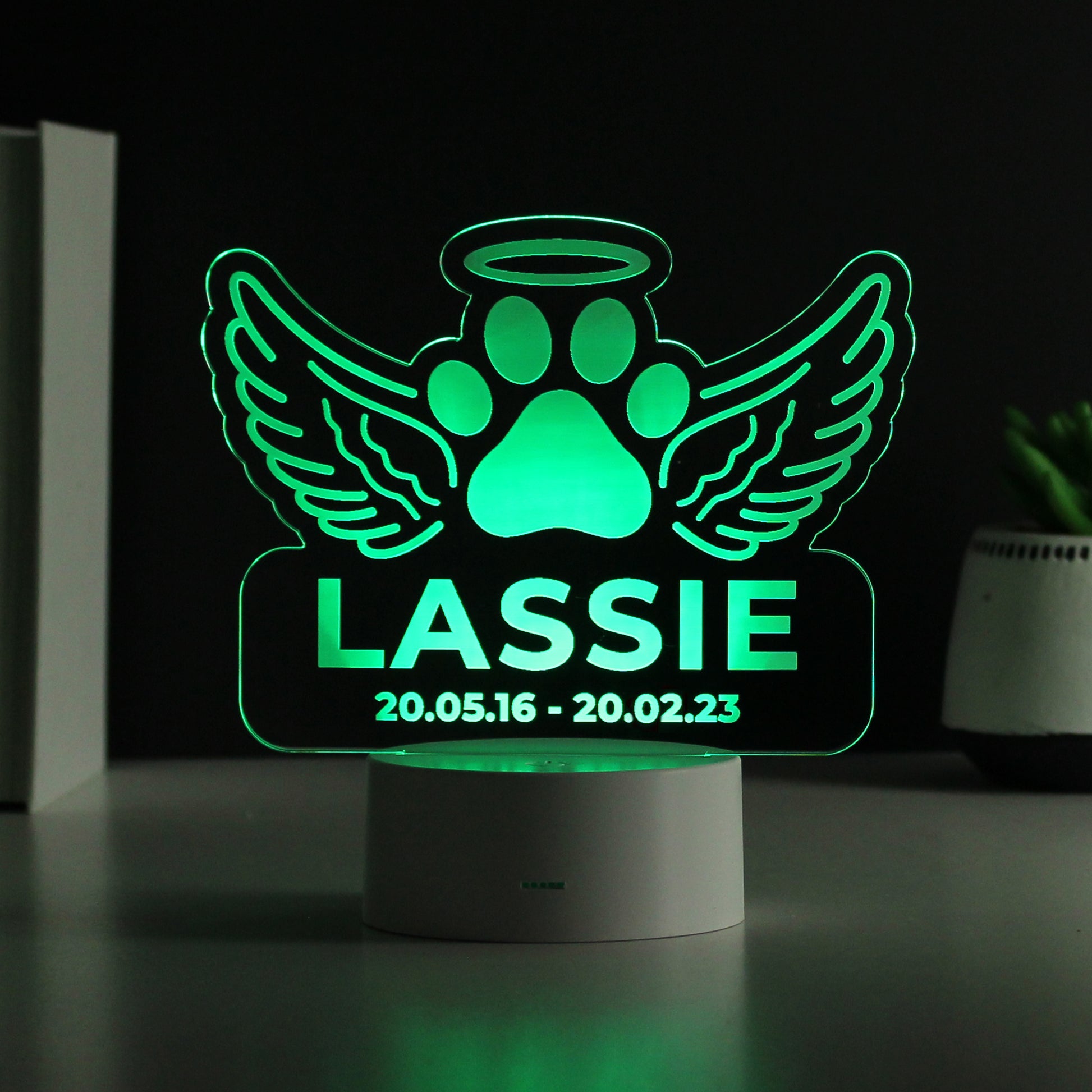 Personalised Pet Memorial Colour Changing LED Light - MK&JD Gifts