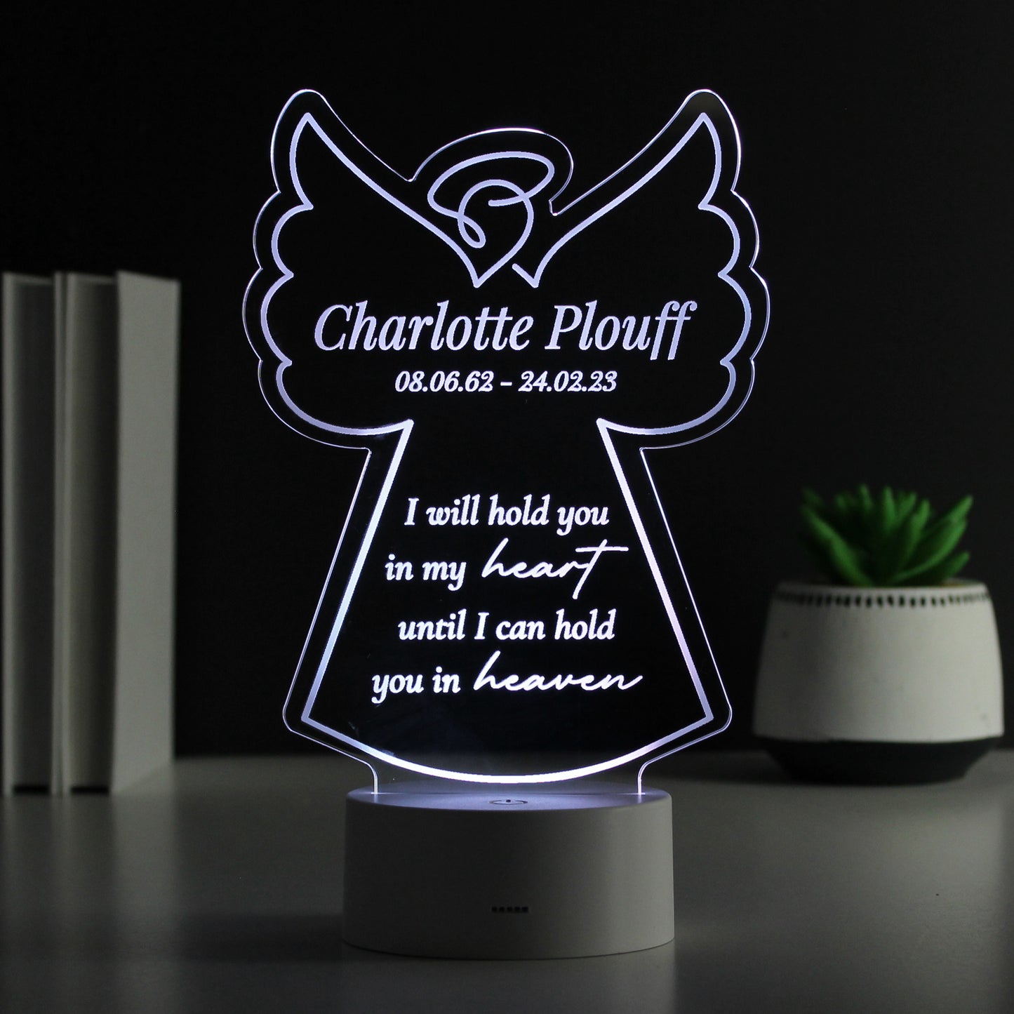 Personalised Angel Memorial Verse Colour Changing LED Light - MK&JD Gifts
