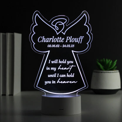Personalised Angel Memorial Verse Colour Changing LED Light - MK&JD Gifts