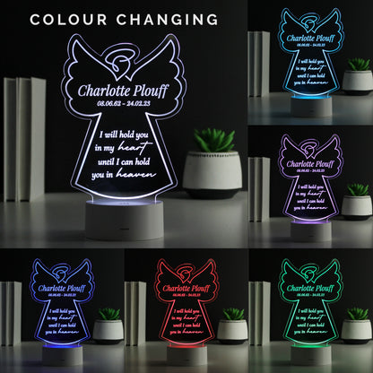 Personalised Angel Memorial Verse Colour Changing LED Light - MK&JD Gifts