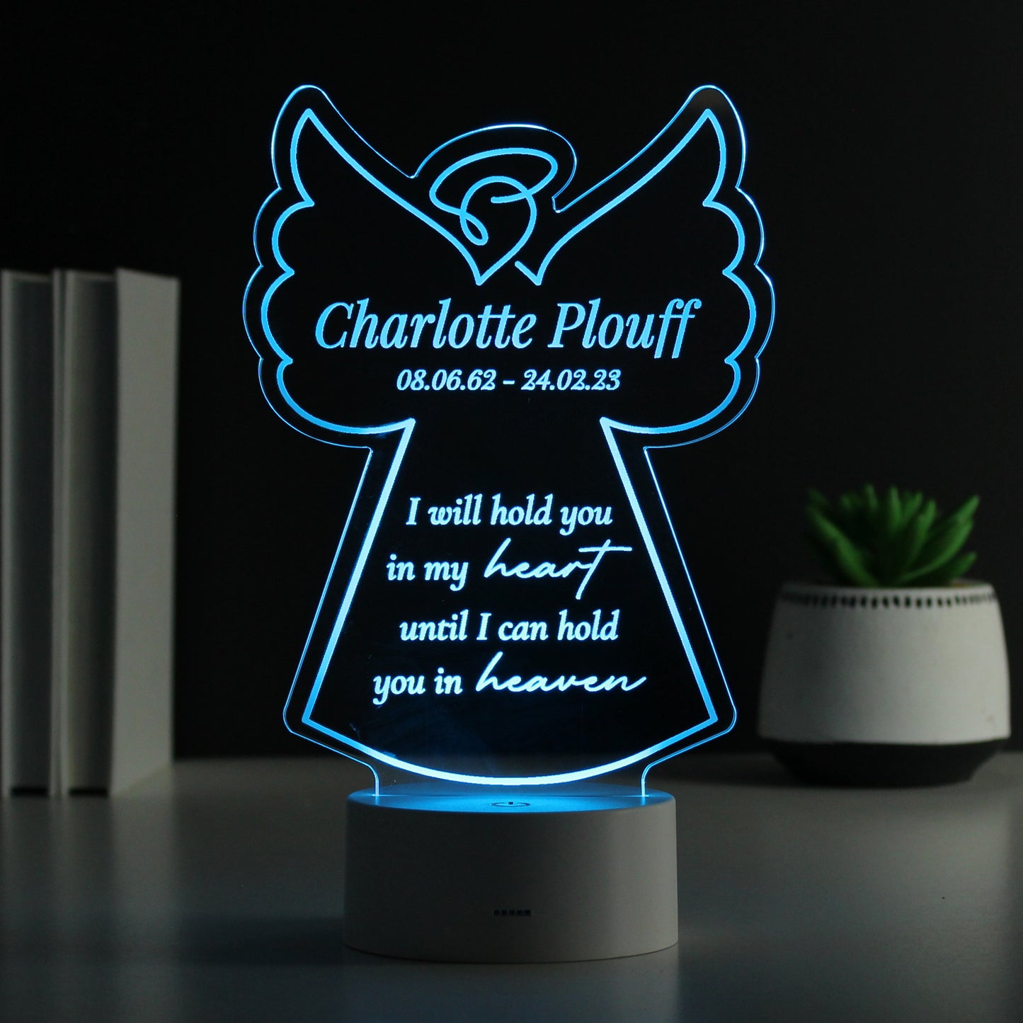 Personalised Angel Memorial Verse Colour Changing LED Light - MK&JD Gifts