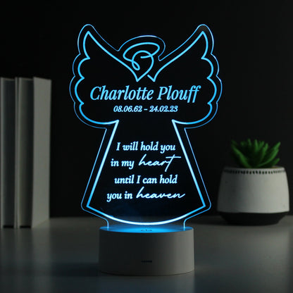 Personalised Angel Memorial Verse Colour Changing LED Light - MK&JD Gifts
