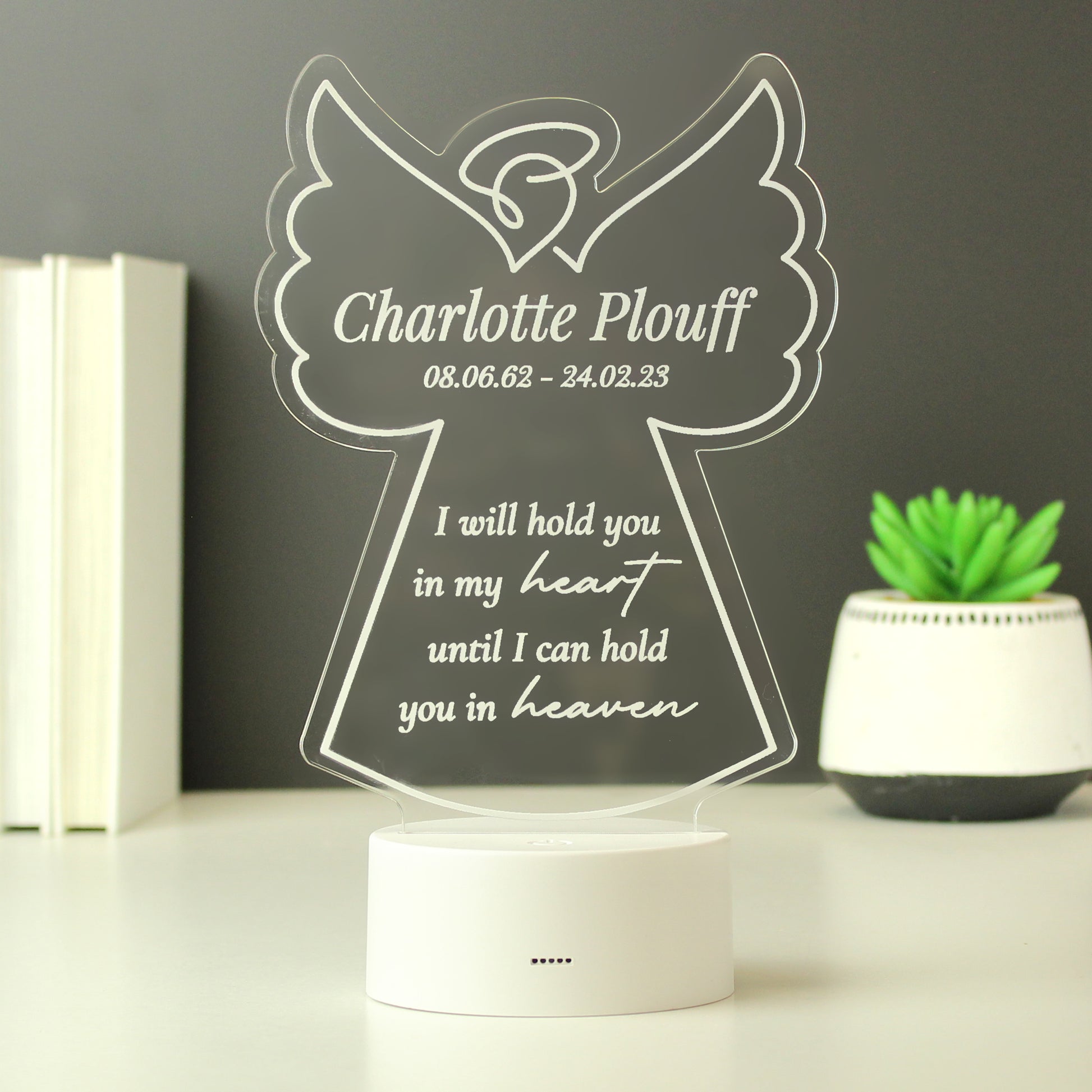 Personalised Angel Memorial Verse Colour Changing LED Light - MK&JD Gifts