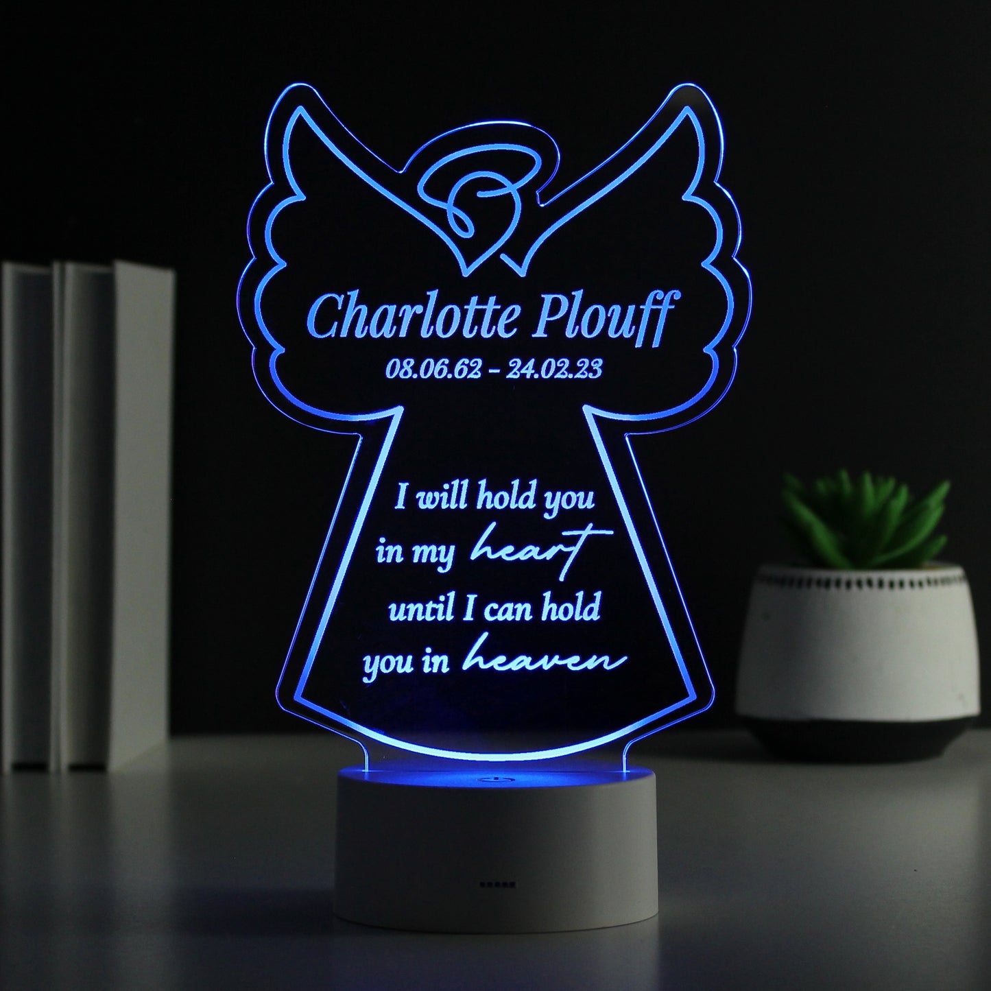 Personalised Angel Memorial Verse Colour Changing LED Light - MK&JD Gifts