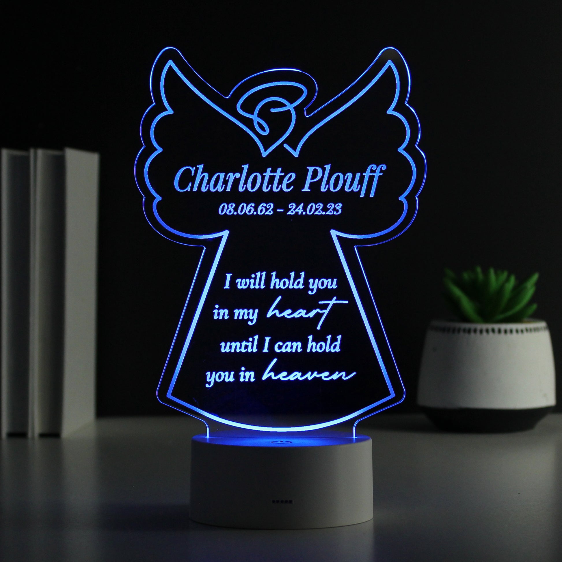 Personalised Angel Memorial Verse Colour Changing LED Light - MK&JD Gifts