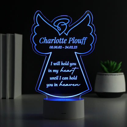 Personalised Angel Memorial Verse Colour Changing LED Light - MK&JD Gifts