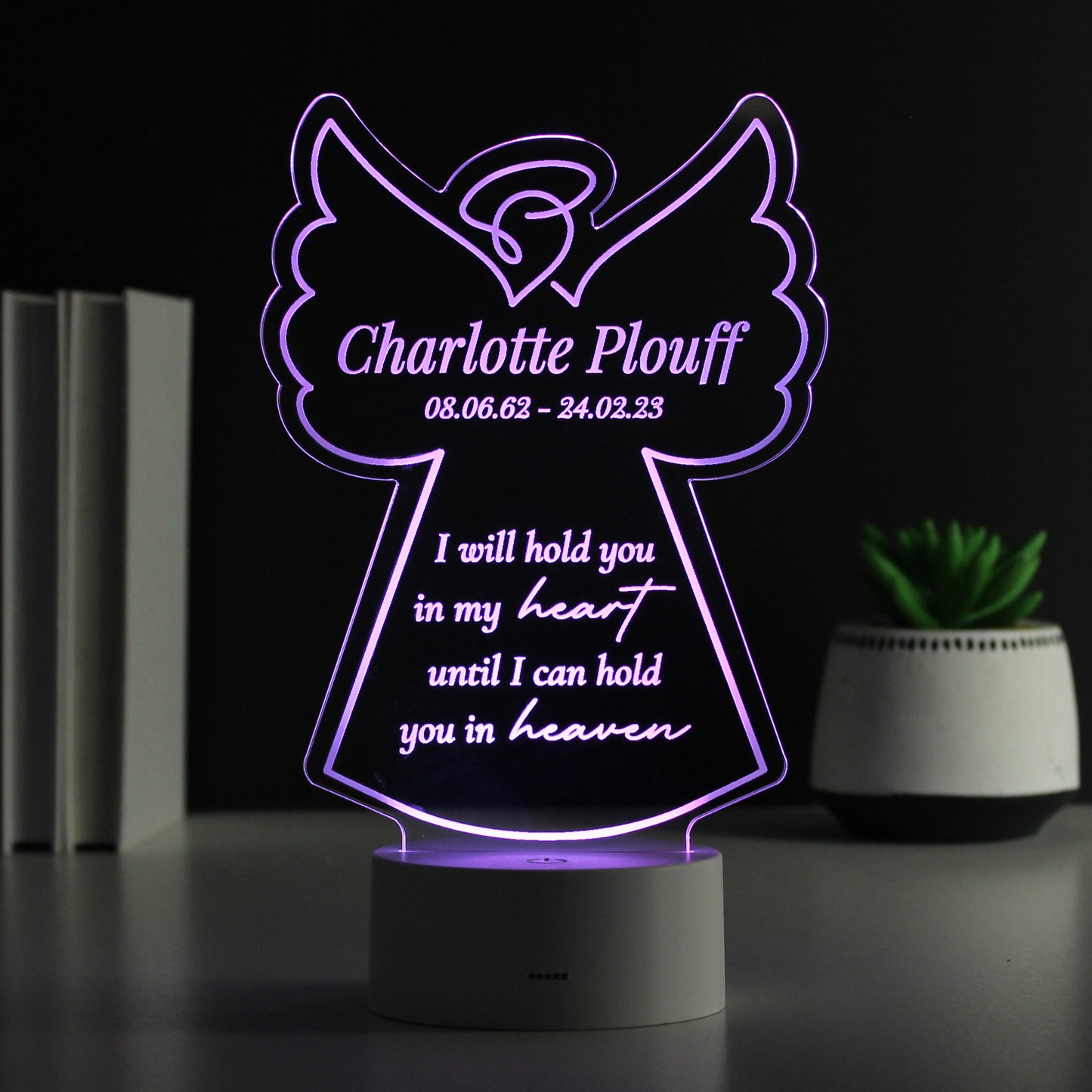 Personalised Angel Memorial Verse Colour Changing LED Light - MK&JD Gifts
