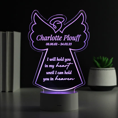 Personalised Angel Memorial Verse Colour Changing LED Light - MK&JD Gifts