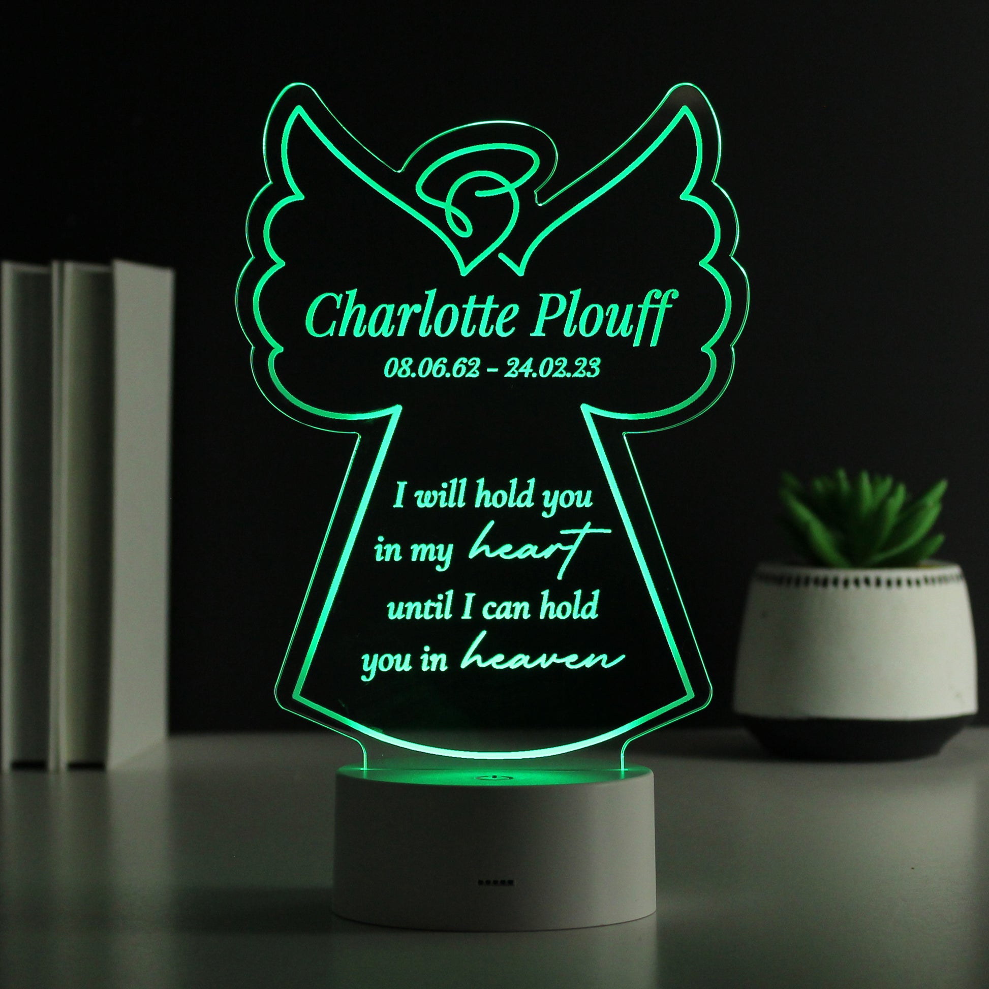Personalised Angel Memorial Verse Colour Changing LED Light - MK&JD Gifts