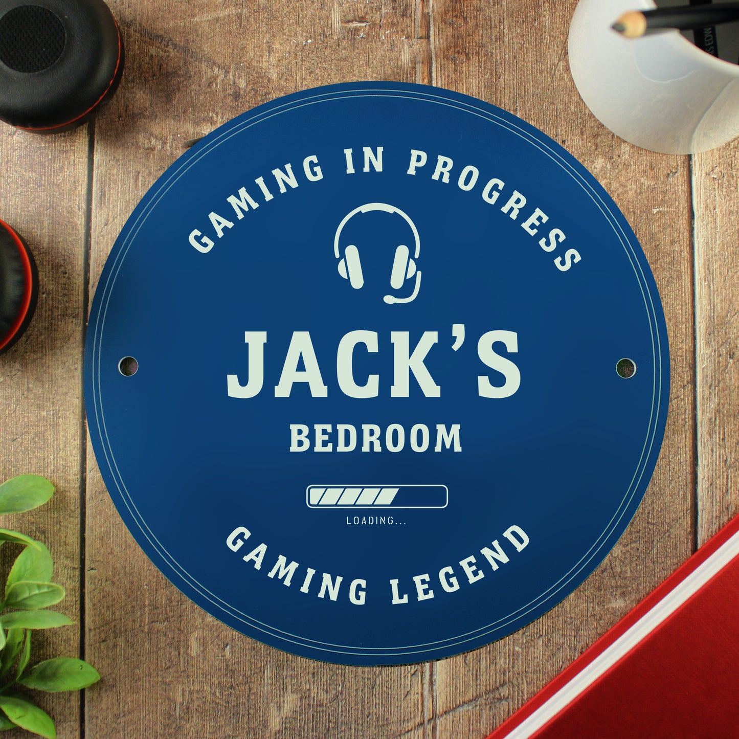 Personalised Gaming Blue Plaque - MK&JD Gifts