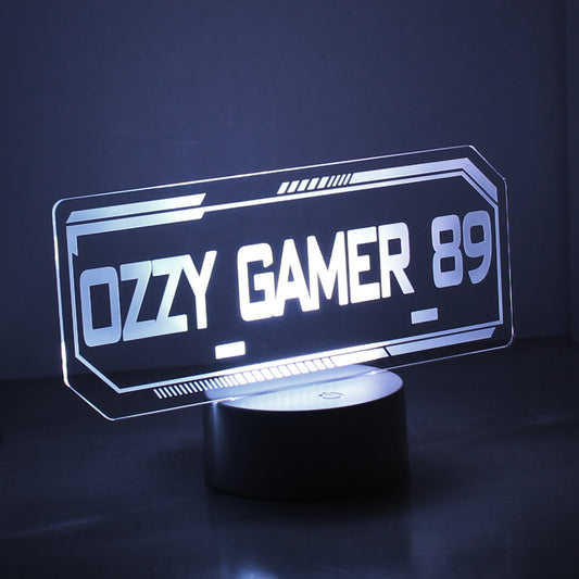 Personalised Gamer Tag LED Colour Changing Night Light - MK&JD Gifts