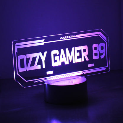 Personalised Gamer Tag LED Colour Changing Night Light - MK&JD Gifts
