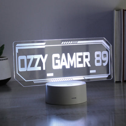 Personalised Gamer Tag LED Colour Changing Night Light - MK&JD Gifts