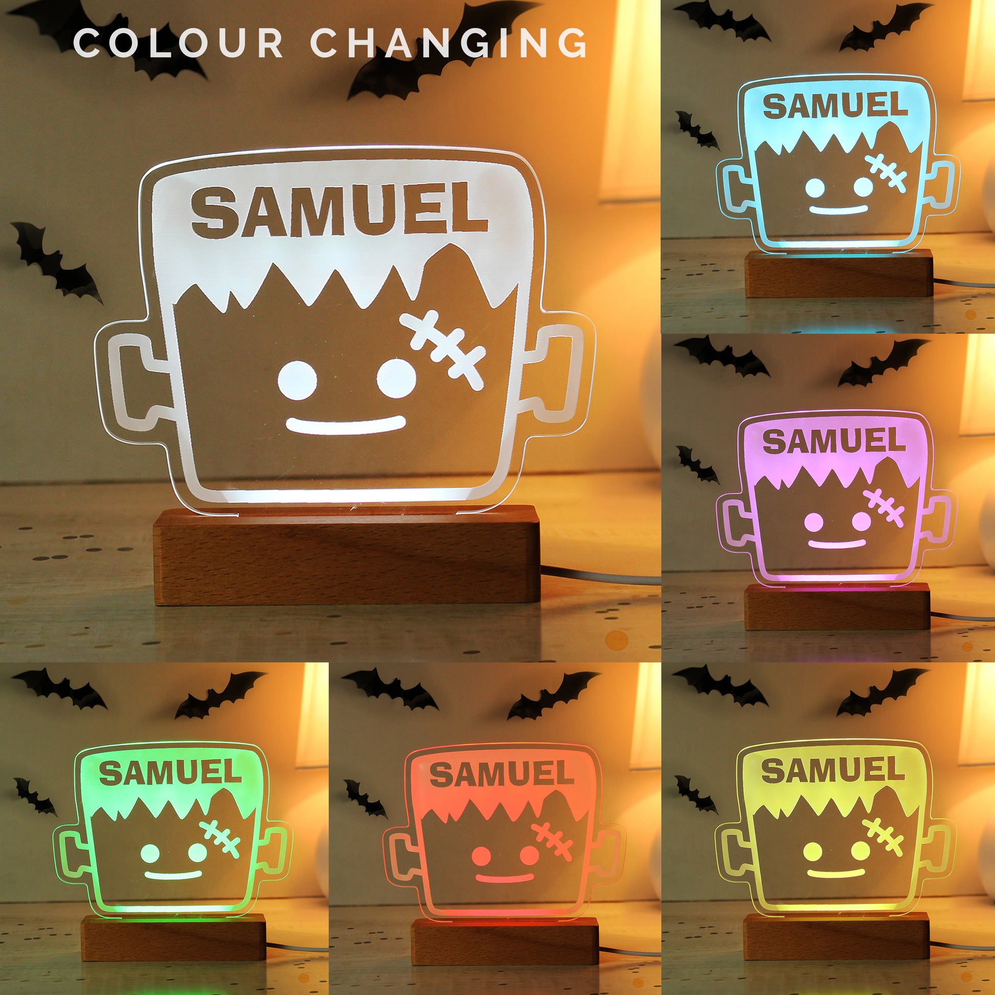 Personalised Frankenstein Wooden LED Light - MK&JD Gifts