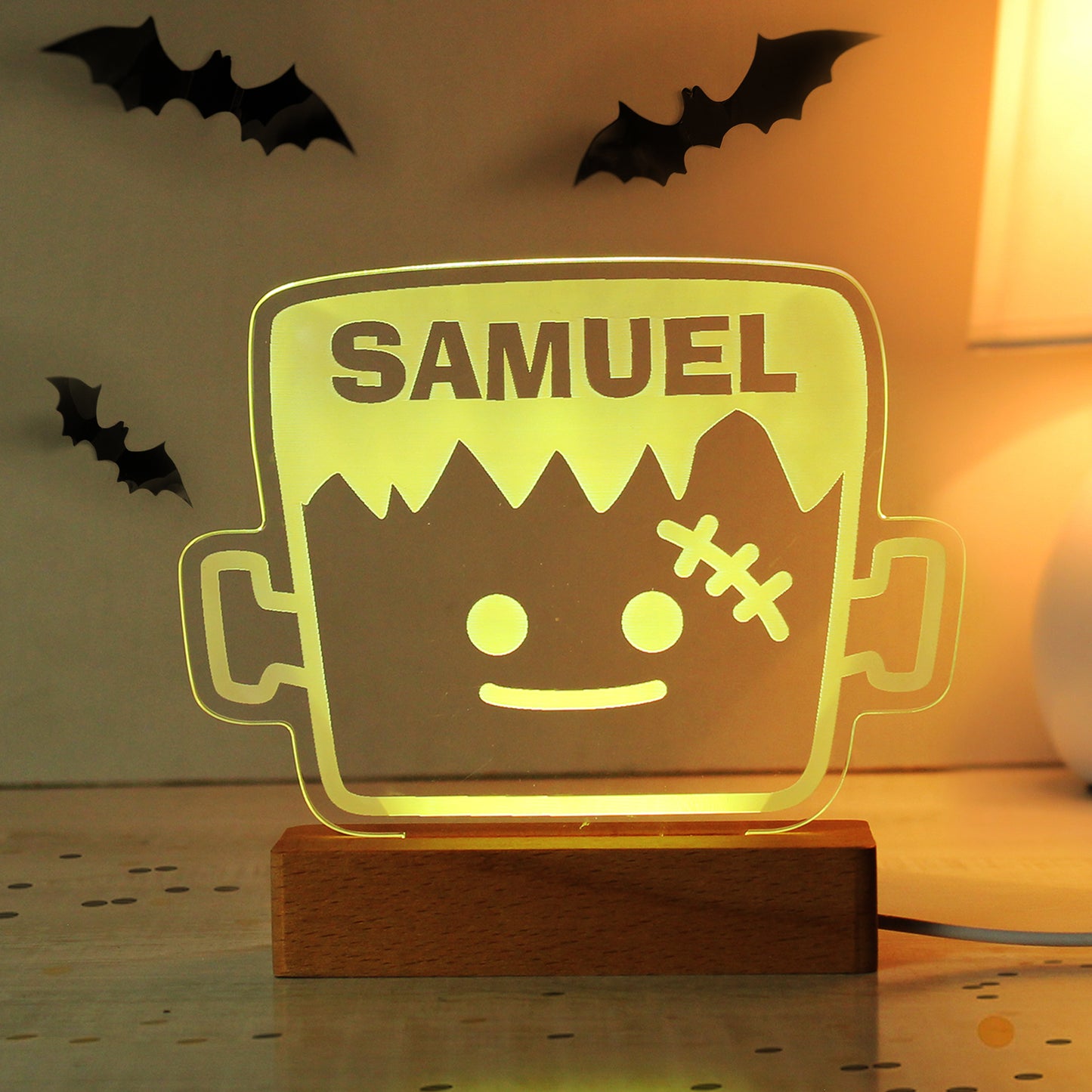 Personalised Frankenstein Wooden LED Light - MK&JD Gifts