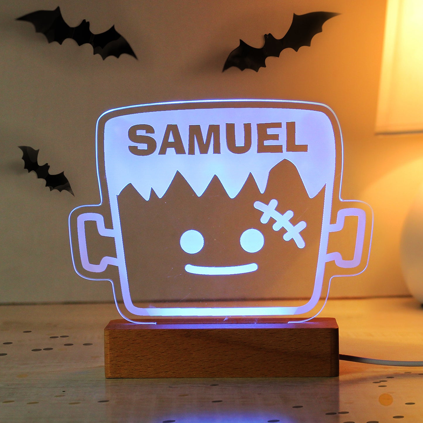 Personalised Frankenstein Wooden LED Light - MK&JD Gifts
