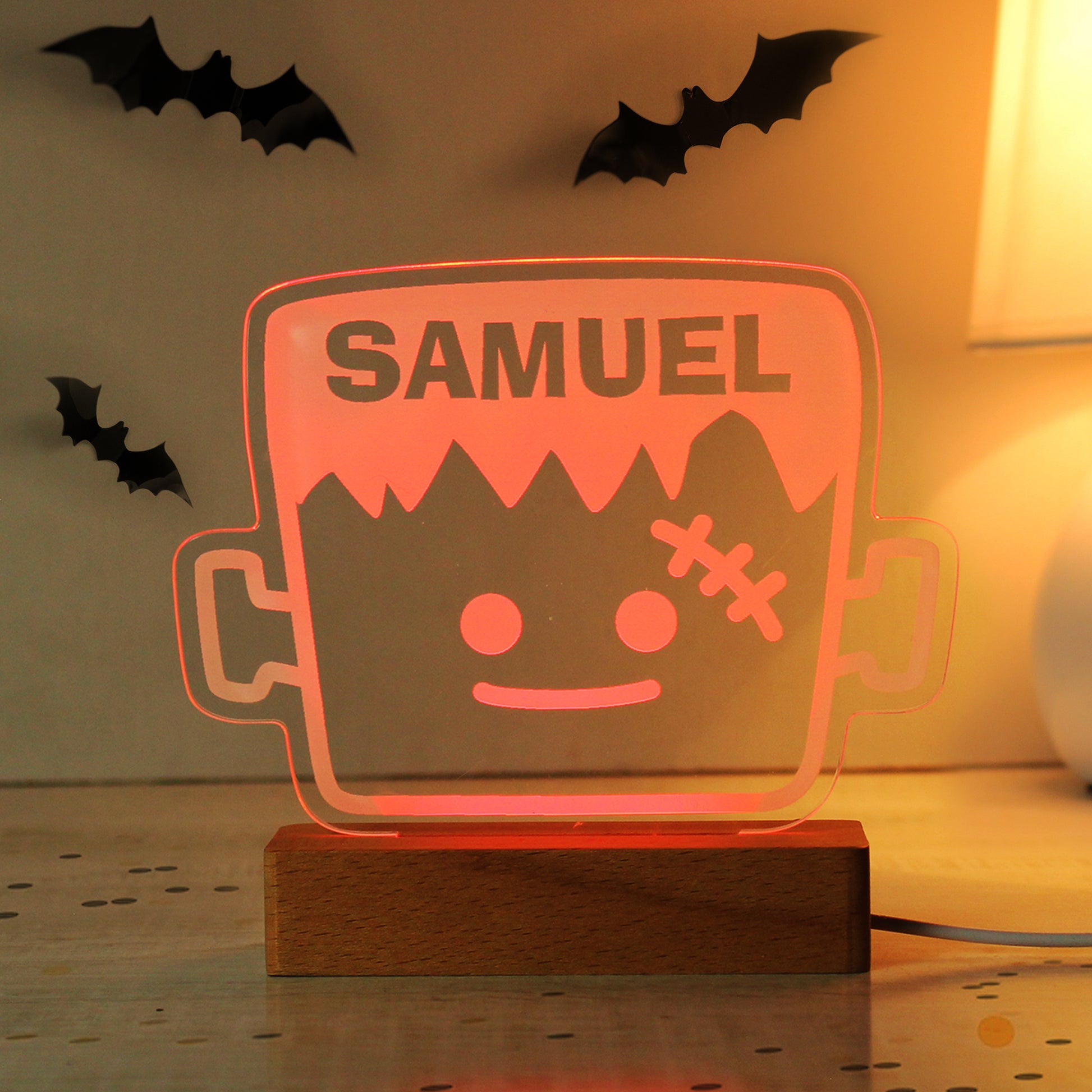 Personalised Frankenstein Wooden LED Light - MK&JD Gifts