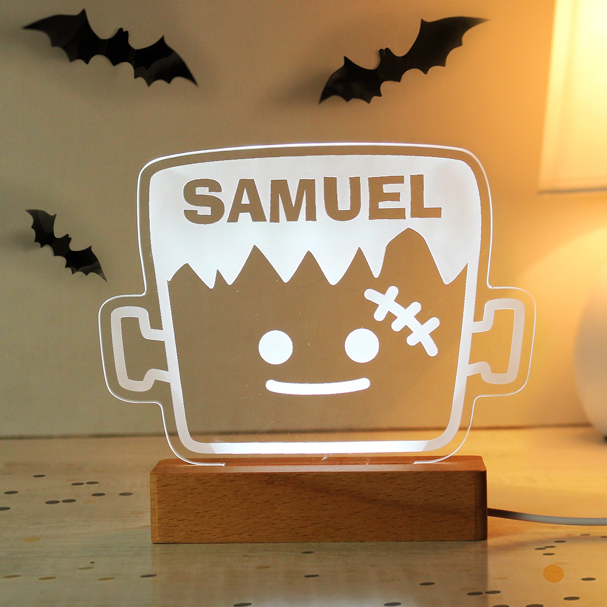 Personalised Frankenstein Wooden LED Light - MK&JD Gifts
