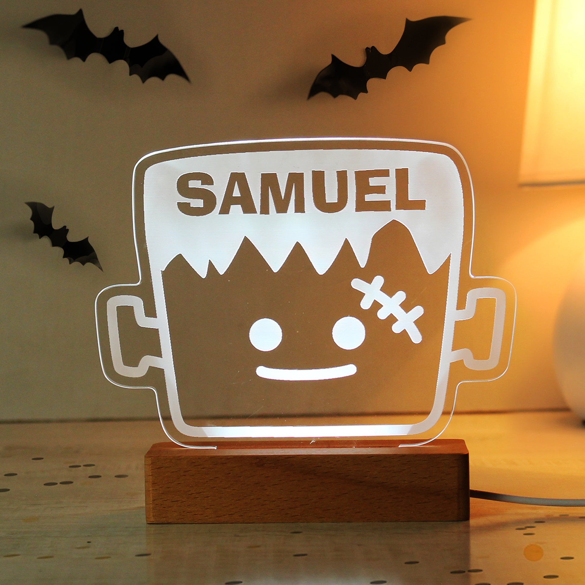 Personalised Frankenstein Wooden LED Light - MK&JD Gifts
