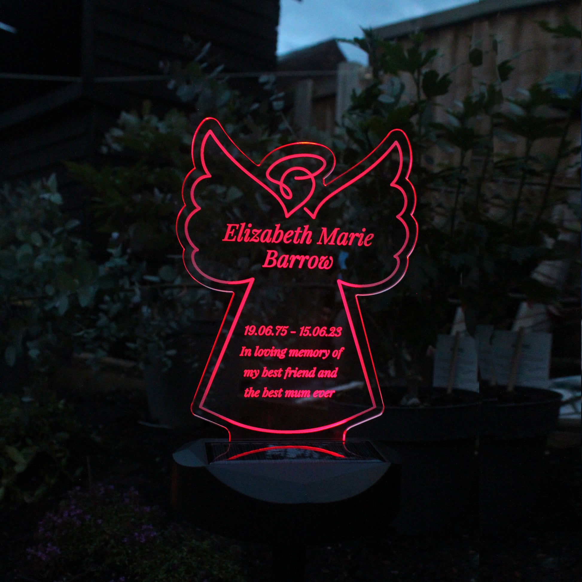Personalised Angel Memorial Outdoor Solar Light - MK&JD Gifts